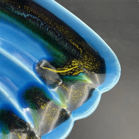 Nasco Santa Anita Ware Sierra Chip n' Dip Bowl Blue Vintage California USA R-134 - Picture 13 of 16